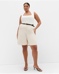 City Chic - Plus size Telia Longline Short - neutral