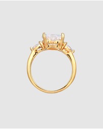 Elli Jewelry - Ring Zirconia Heart 925 Sterling Silver Gold-Plated