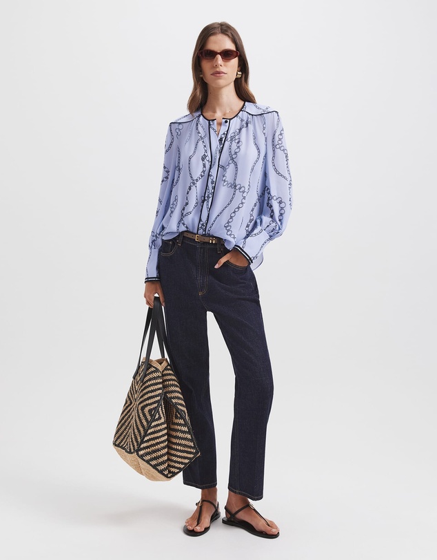 SABA - Chain Silk Long Sleeve Blouse