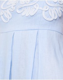 AERE - Quinn Embroidered Linen Maxi Dress