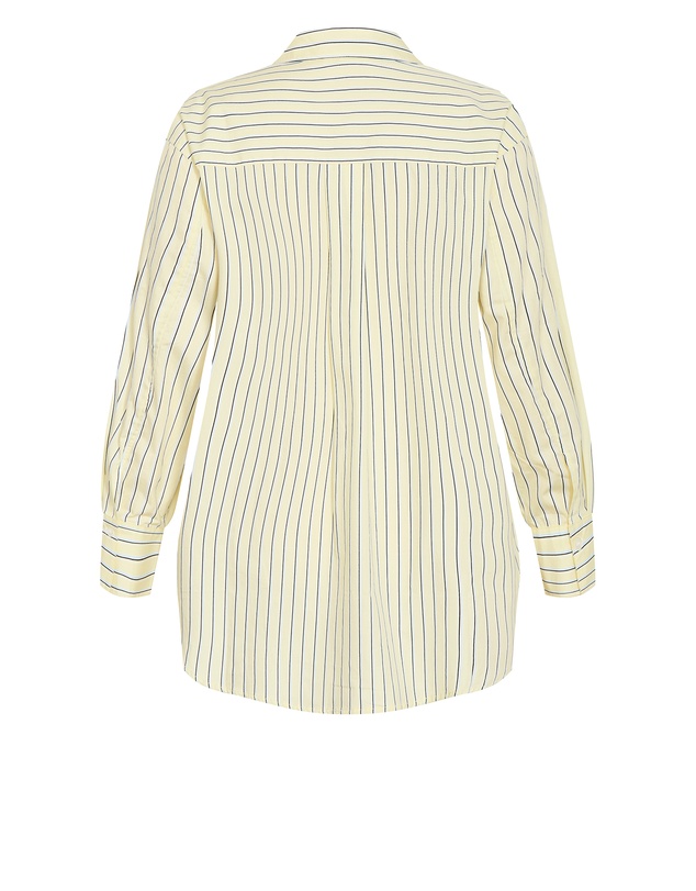 City Chic - Chiara Oversized Longline Stripe Cotton Shirt
