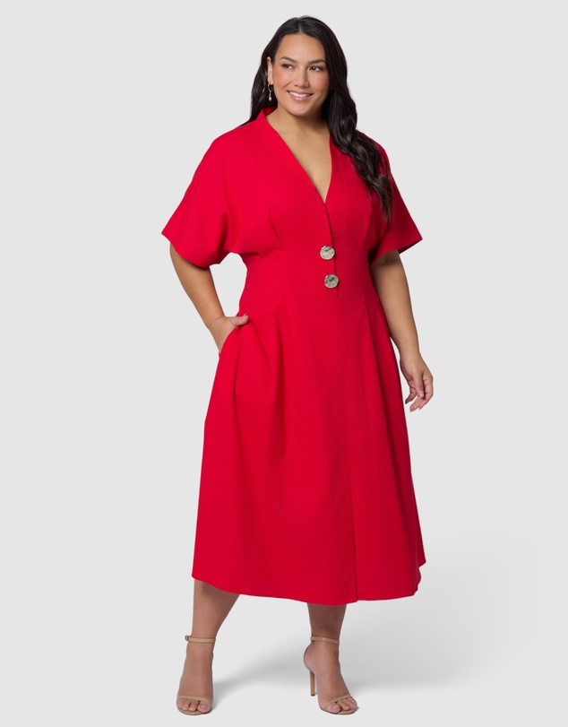 Something 4 Olivia - Blair Linen Midi Dress