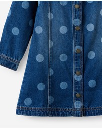 Cotton On Kids - Long Sleeve Denim Ruffle Dress