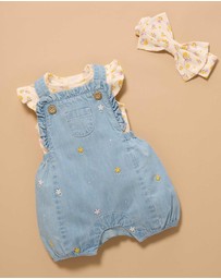 Purebaby - Daisy Broderie Overall Set -Kids-Babies