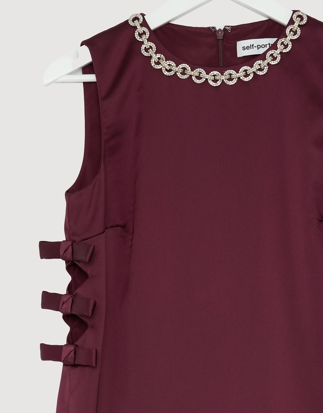 Revibe - Repaired Self Portrait Satin Cut Out Mini Dress - AU 10