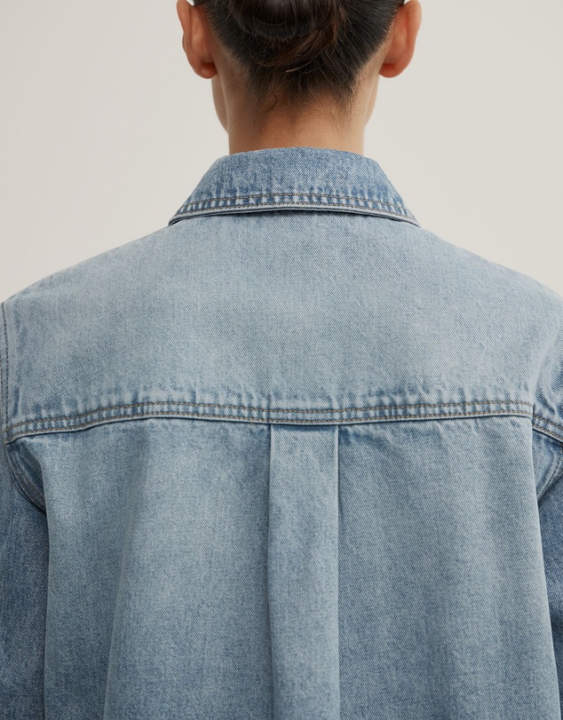 Witchery - Short Sleeve Denim Snap Shirt
