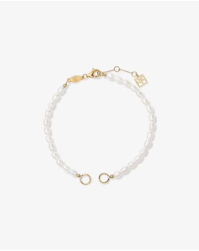 Michael Hill - 3-3.5mm Cultured Freshwater Pearl Open Chain Bracelet in 10kt Yellow Gold