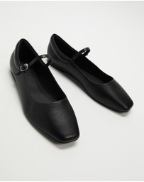AERE - Leather Mary Jane Ballet Flats