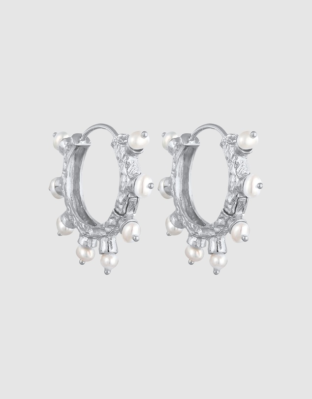 Haze & Glory - ICONIC EXCLUSIVE - Earrings Sun of Pearl Huggie 925 Sterling Silver