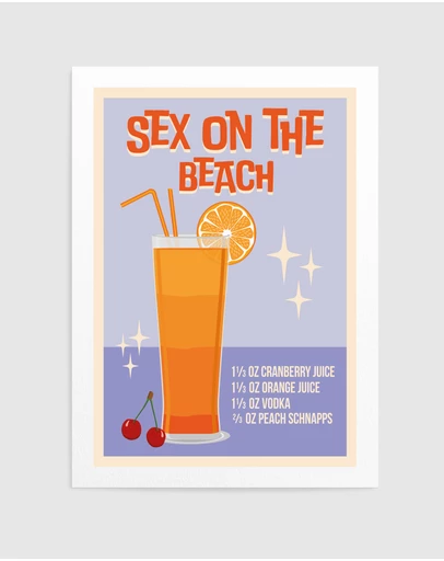 Olive et Oriel - Sex On The Beach by Wallchart Art Studio Art Print