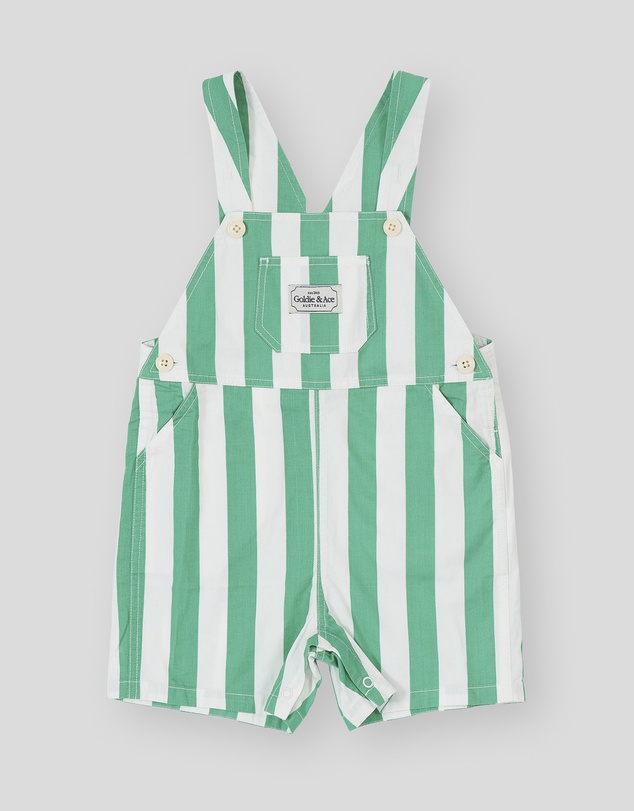 Goldie + Ace - Happy Stripe Button Burton Overall - Babies-Kids