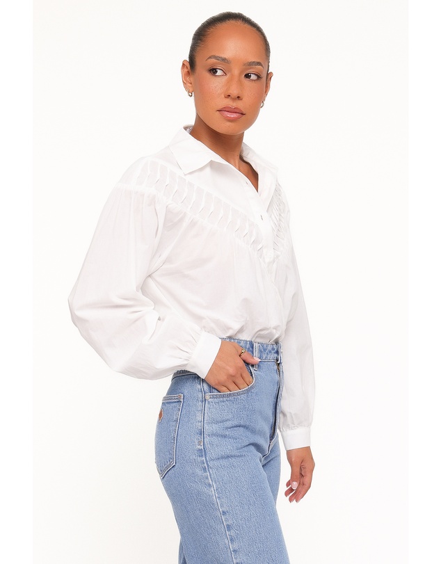 Petal & Pup - Watson Lace Inset Shirt - White