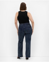 City Chic - Plus size Harley Fit Ivy Straight Leg Regular Jean - dark wash