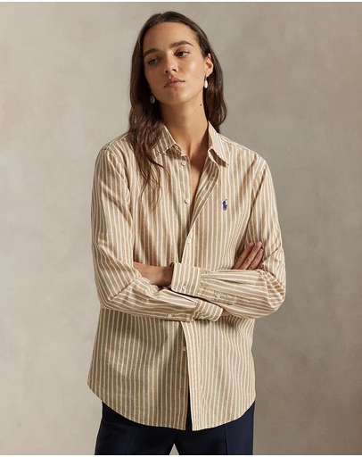 Polo Ralph Lauren - Classic Fit Striped Cotton-Linen Shirt