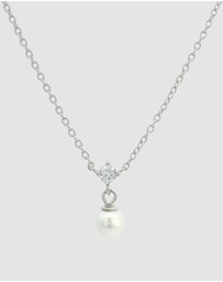 Georgini - Georgini Adagio Touch Of Sparkle Pearl Necklace Silver