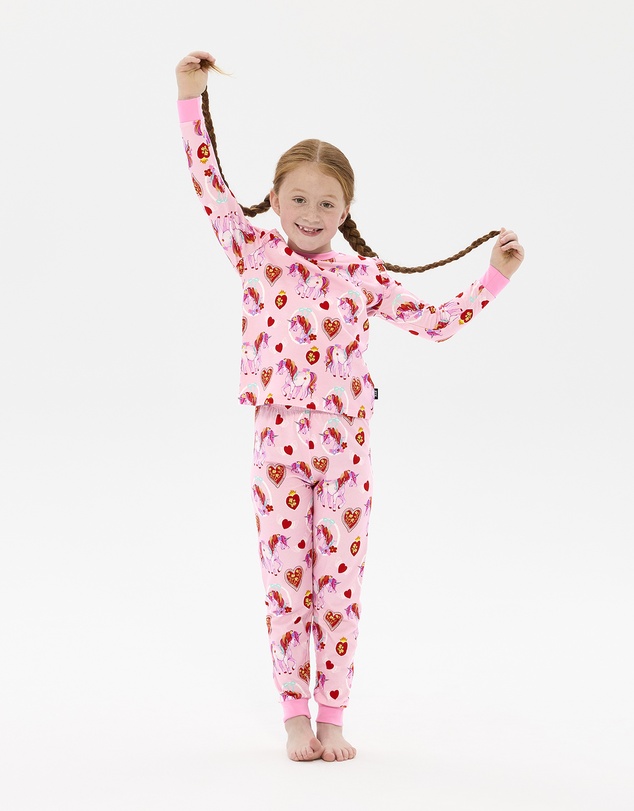 Rock Your Kid - Unicorn Hearts Frill Long Sleeve Alice Sleep Set