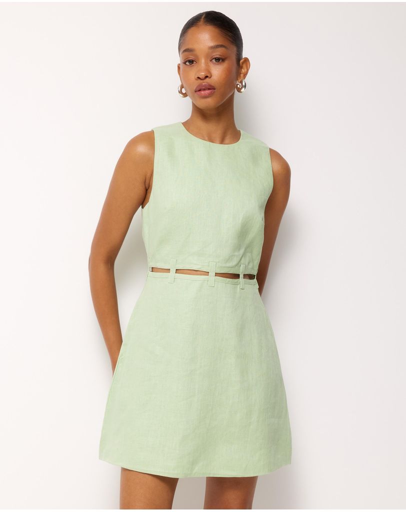 Noa Linen Mini Dress by AERE Online | THE ICONIC | Australia
