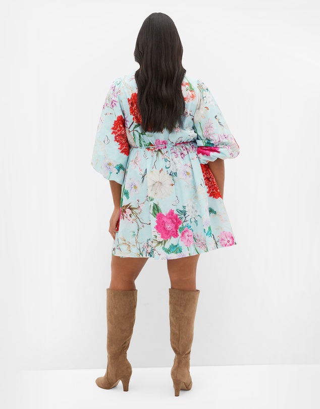 City Chic - Flora Print Cotton Mini Dress