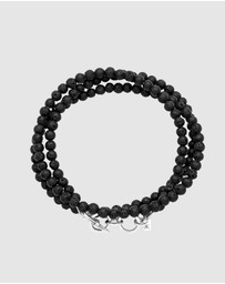 Kuzzoi - ICONIC EXCLUSIVE - Bracelet Male Lava Beads Black 925 Sterling Silver