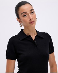Minima Esenciales - Arlen Silk Blend Polo Knit Top