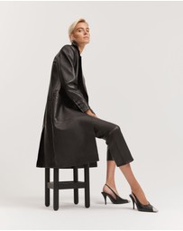 Country Road - Leather Double-breasted Coat