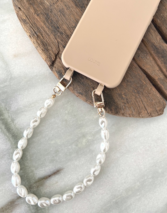 LOUVE COLLECTION - Desert Sand Phone Case + Pearl Wristlet