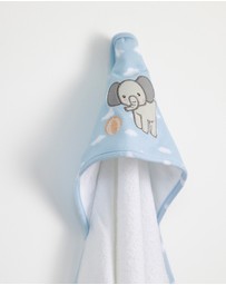 Living Textiles - Organic Hooded Towel - Elephant Playtime