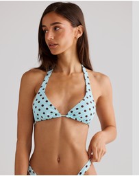 Vacay Swimwear - Capri Top Blue Polka