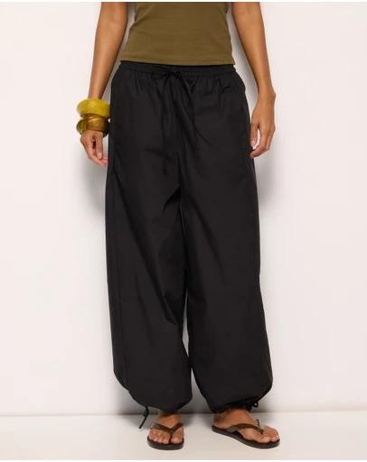 AERE - Ember Cotton Elasticated Barrel Leg Pants