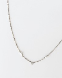 SAINT VALENTINE - Heart & Pearl Necklace - Silver