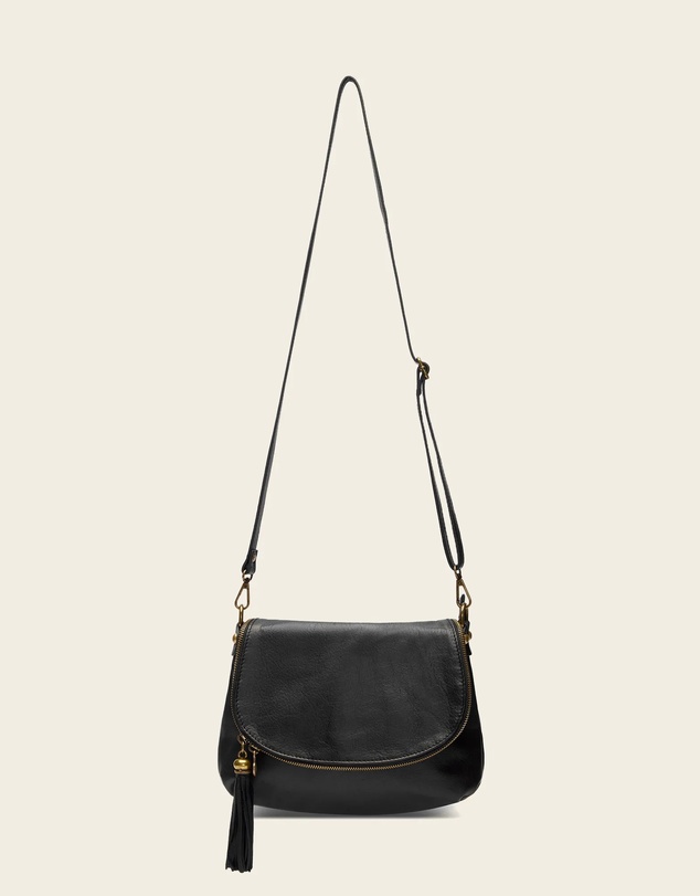 Florence - Vasarino Black Leather Crossbody Bag