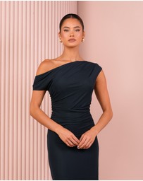 Azzurielle - Demi Ruching Mesh Maxi Dress