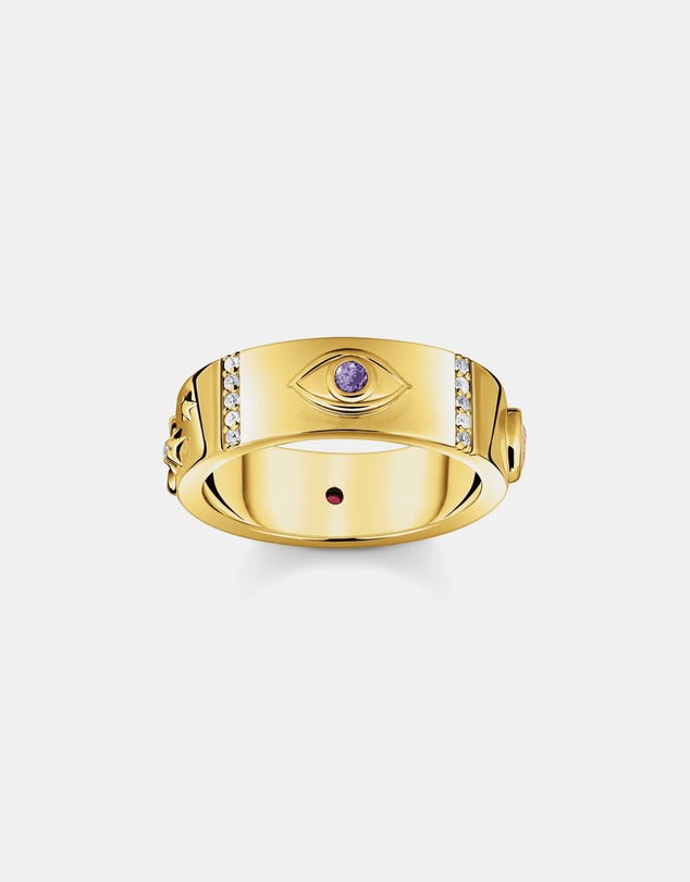 THOMAS SABO - Gold Cosmic Talisman Ring with Colourful Stones