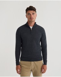 Oxford - Merino Zip Neck Pure Wool Pullover