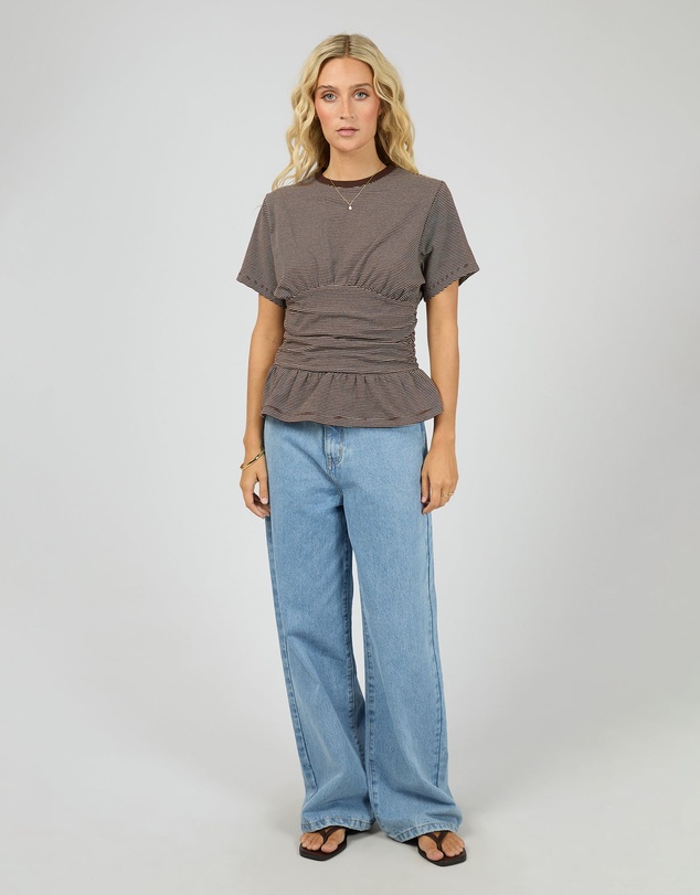 All About Eve - Tyler Stripe Tee Brown