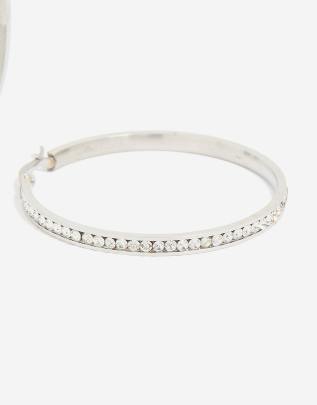 Lovisa - Waterproof Stainless Steel Diamante Hoop Earrings 45 MM