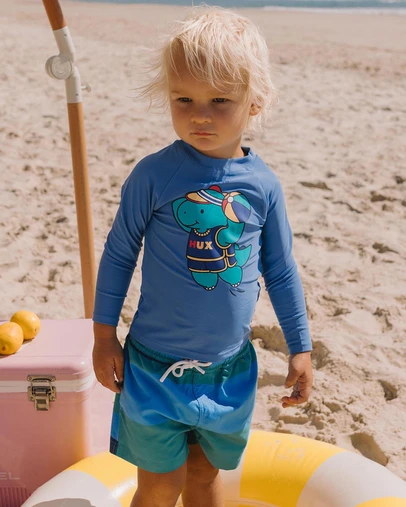 Huxbaby - Beach Volleyball Dino Swim Rashie - Babies-Kids
