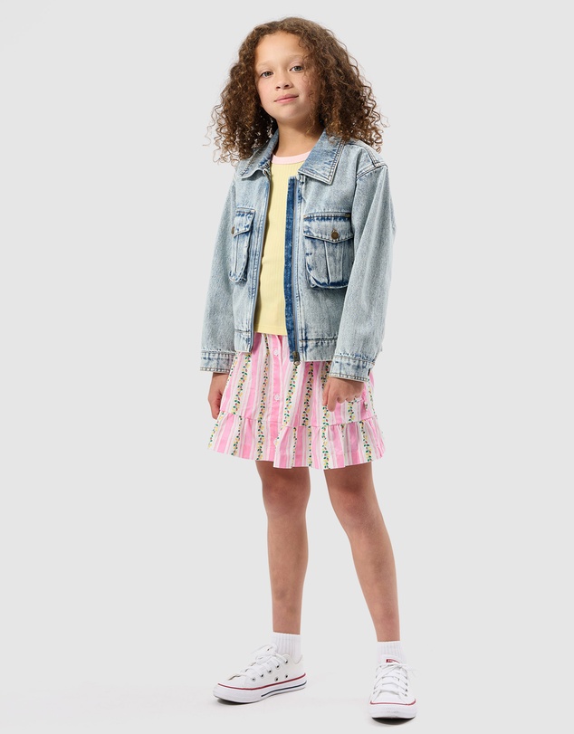Goldie + Ace - Antique Stripe Strawberry Peplum Skirt - Babies-Kids
