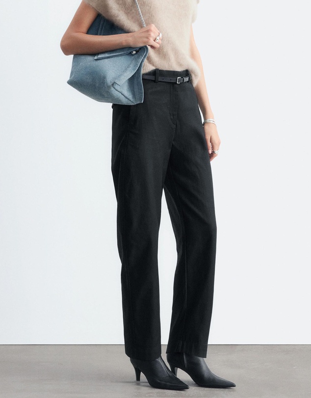 & Other Stories - Cotton Twill Barrel Leg Trousers