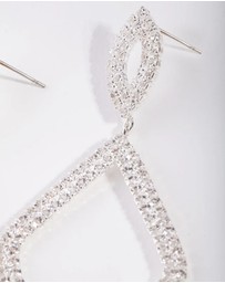 Lovisa - Silver Cupchain Diamante Drop Earrings