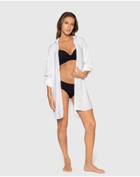 Nip Tuck Swim - Black Cassandra Bronte Beach Shirt White