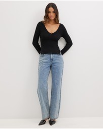 Dazie - Twinkle Tie Back Knit Top