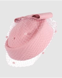 Max Alexander - Felt Pink Pillbox Hat With Veil