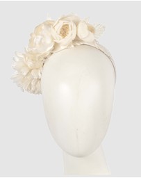 Max Alexander - Large Cream Flower Headband Fascinator