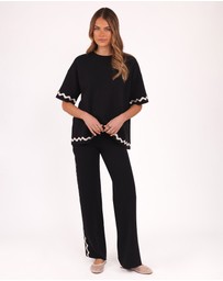 Petal & Pup - Vespa Knitted Tee - Black White