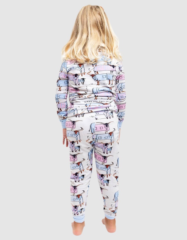 Sant And Abel - Kids Drawbertson Longhorns Long PJ Set