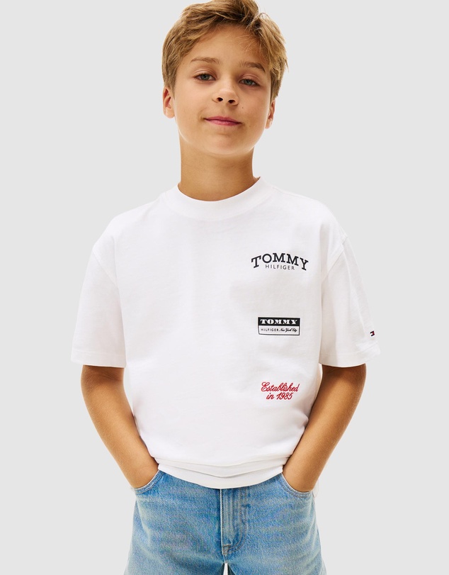 Tommy Hilfiger - Back Multi Logo Print Jersey T-Shirt - Kids