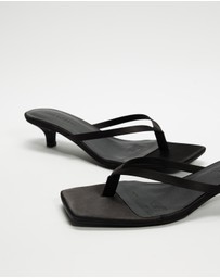 Atmos&Here - Oceane Satin Kitten Heel Sandals