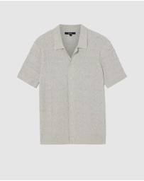 Politix - Wave Knit Button Down Short Sleeve Shirt