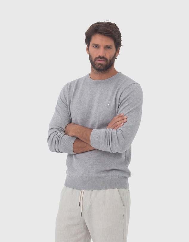 Coast Clothing - Crew Neck Cotton Jumper - Grey